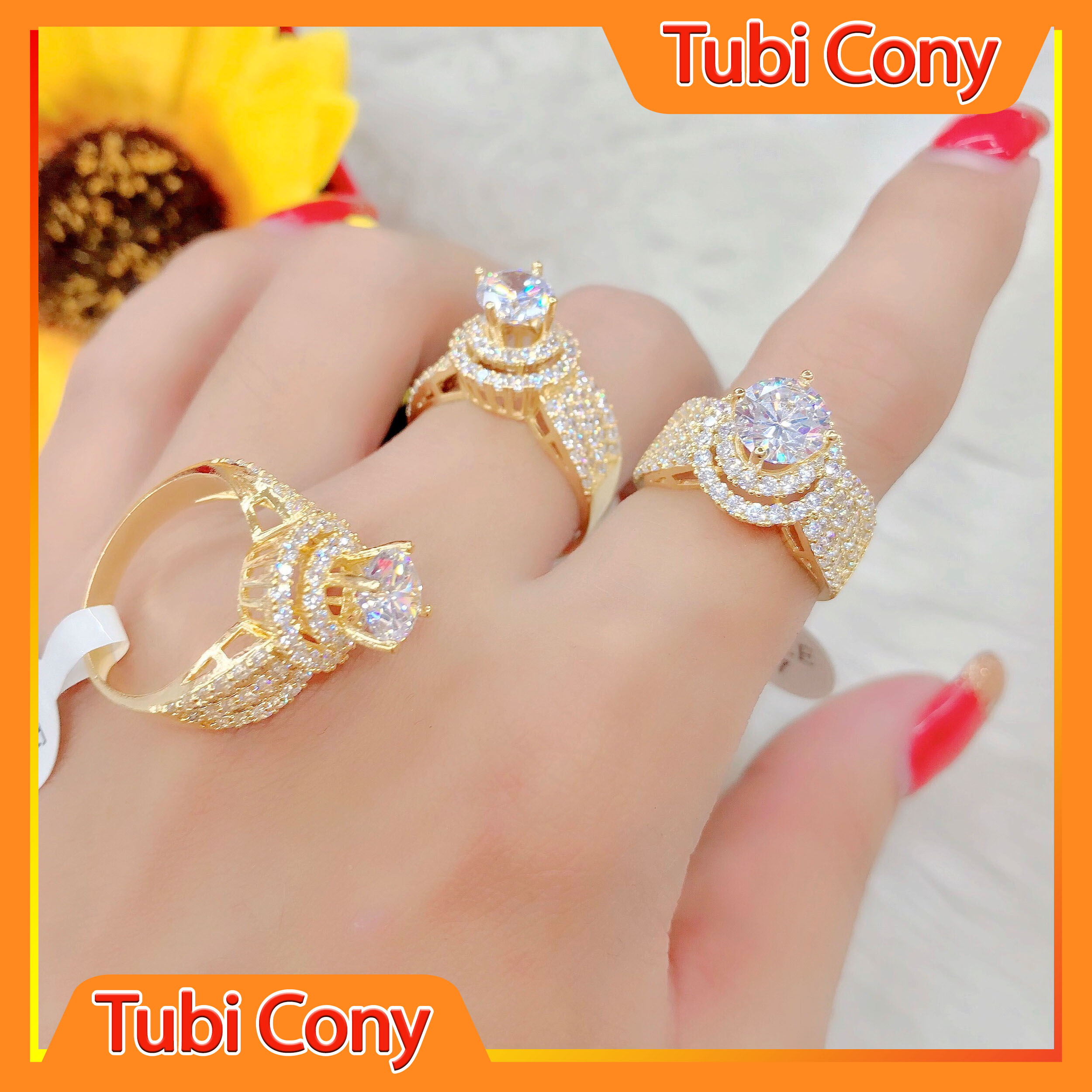 [ N339 ] Nhẫn Nữ Mạ Vàng 18K  Đính Xoàn 0450403 - Mang đi chơi, đi tiệc đều đẹp- Tubi Cony - nhẫn nữ đẹp, nhẫn nữ thời trang