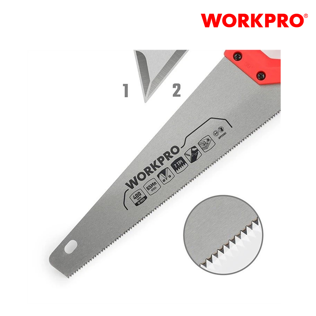 Cưa tay, lưỡi cưa bằng thép, kích thước 400mm (16 inches) WorkproWP215001