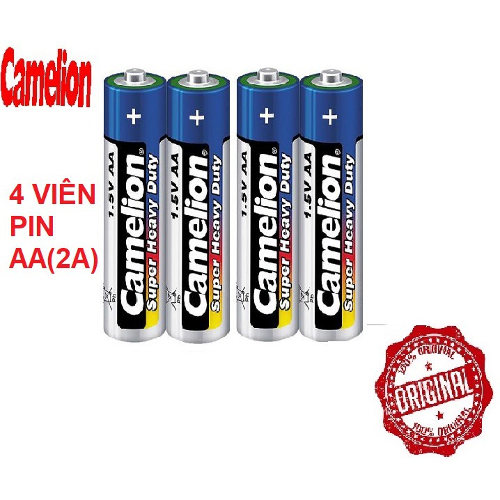 Bộ vỉ 4 viên pin tiểu aa camelion -1,5v