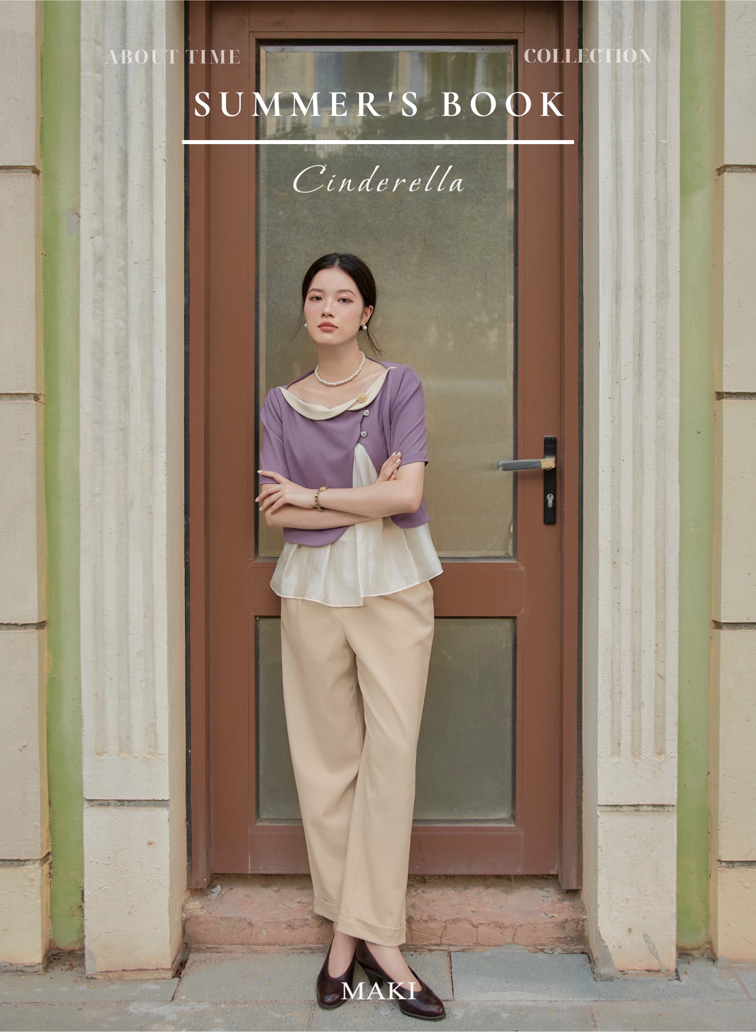 Maki - Kaylin Top - Purple Shirt with Silk Accents
