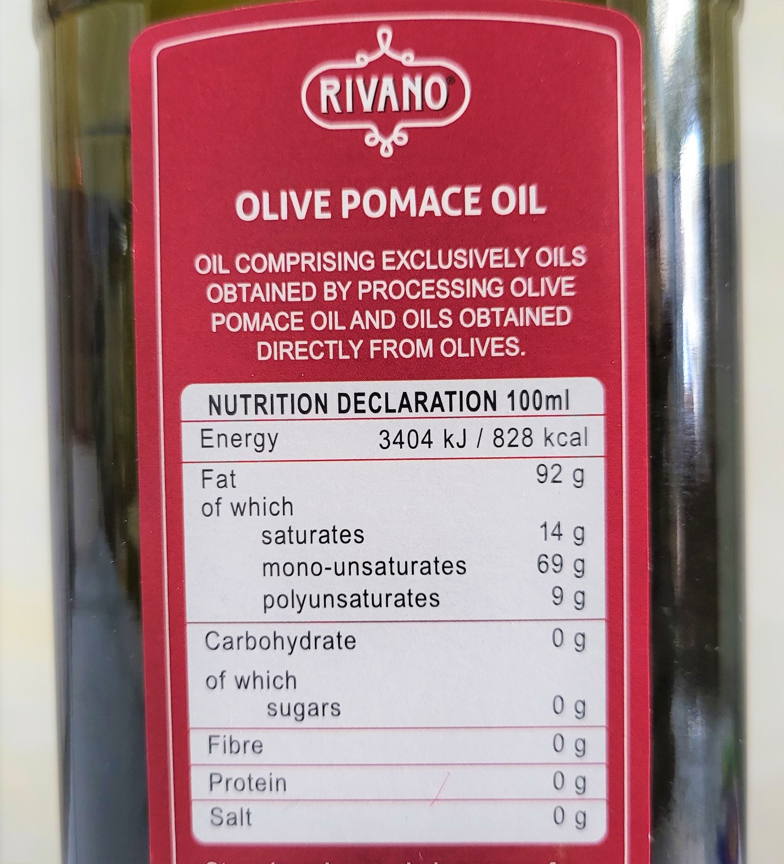[Chai 1 Lít – POMACE ] DẦU Ô LIU TINH CHẾ [Italia] RIVANO Olive Oil (pkg)