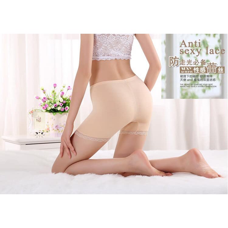 Quần mặc trong váy cotton pha ren