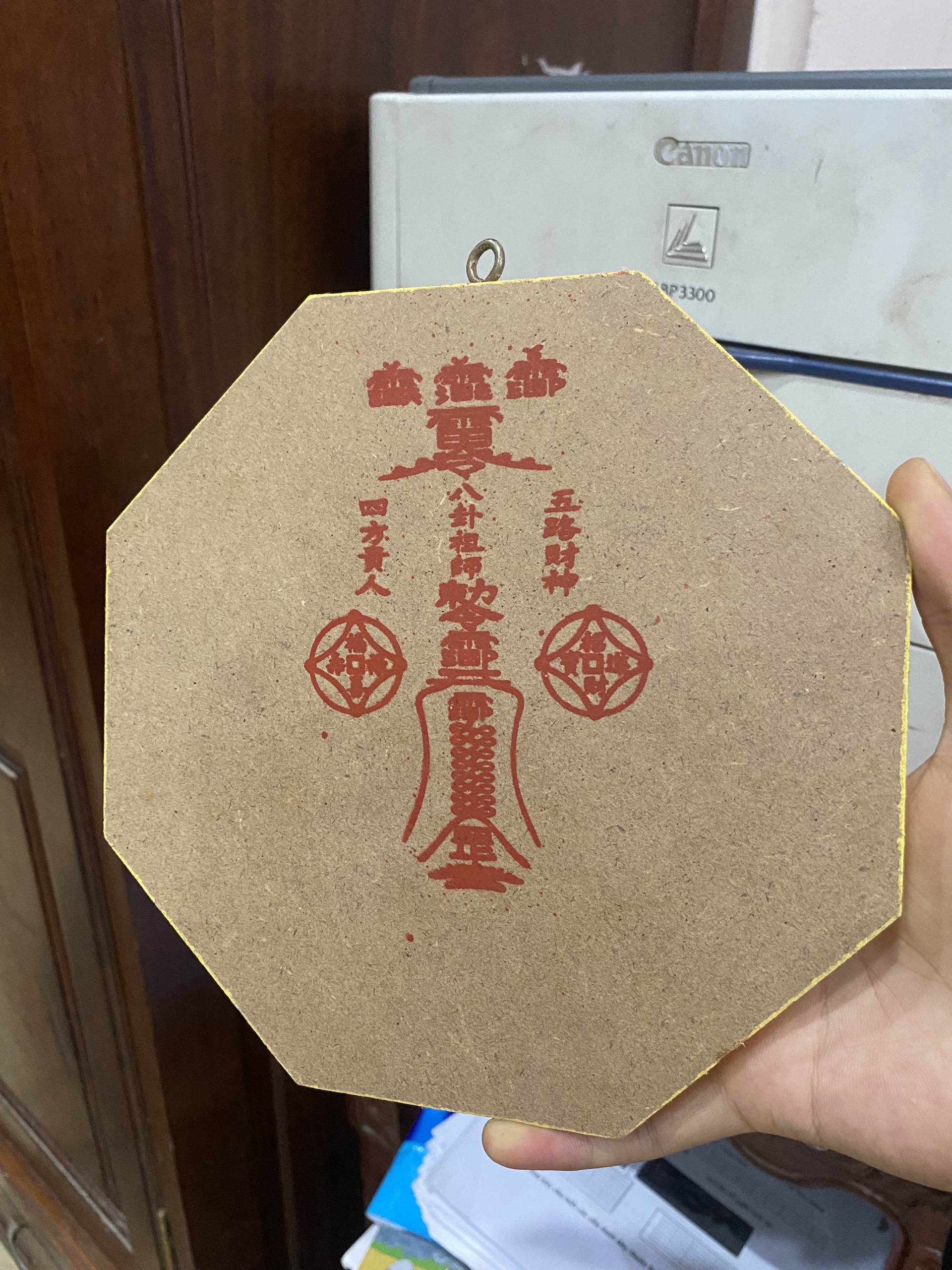 Gương bát quái lồi bằng gỗ