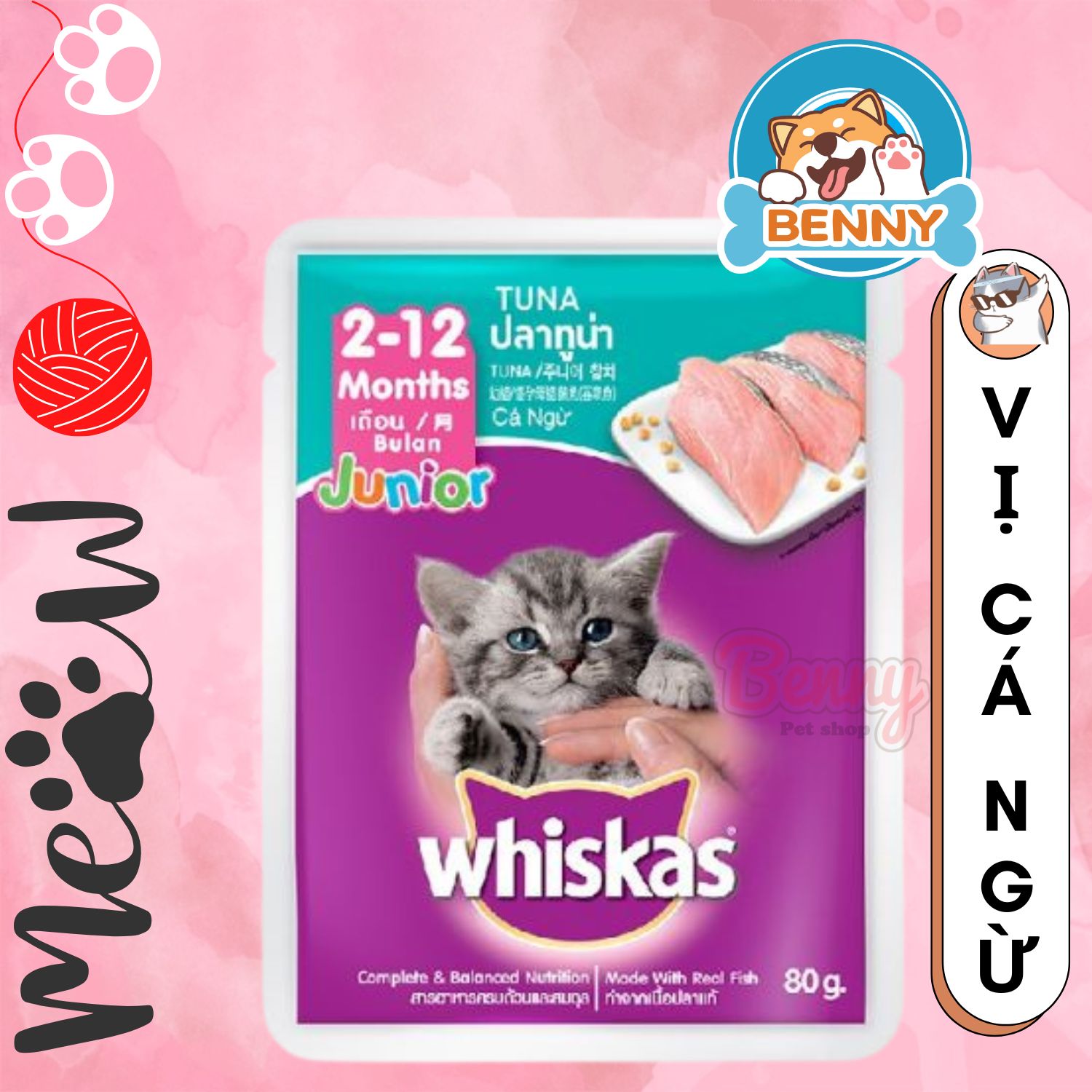 Pate Cho Mèo Con Whiskas Junior Gói 80g