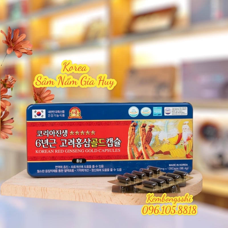 Đạm hồng sâm nhung linh chi cao cấp hàn quốc, hộp 120v