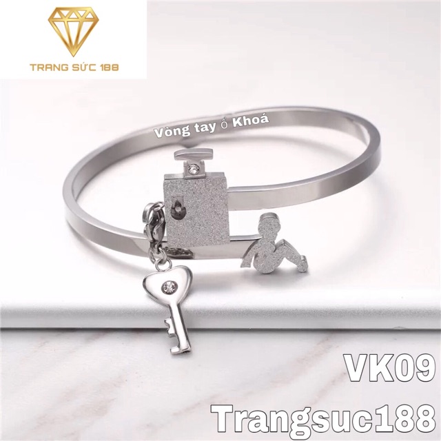 Vòng lắc tay ổ chìa khoá nam nữ vk09 thiết kế tinh xảo mang lại vẻ lộng lẫy và sang trọng quý phái