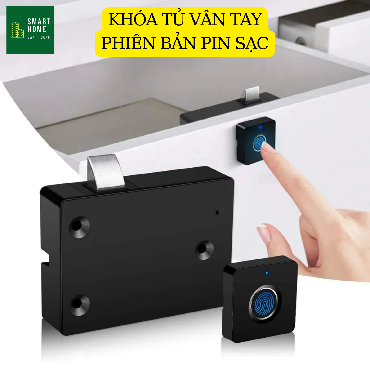 Fingerprint cabinet locks with built-in rechargeable battery