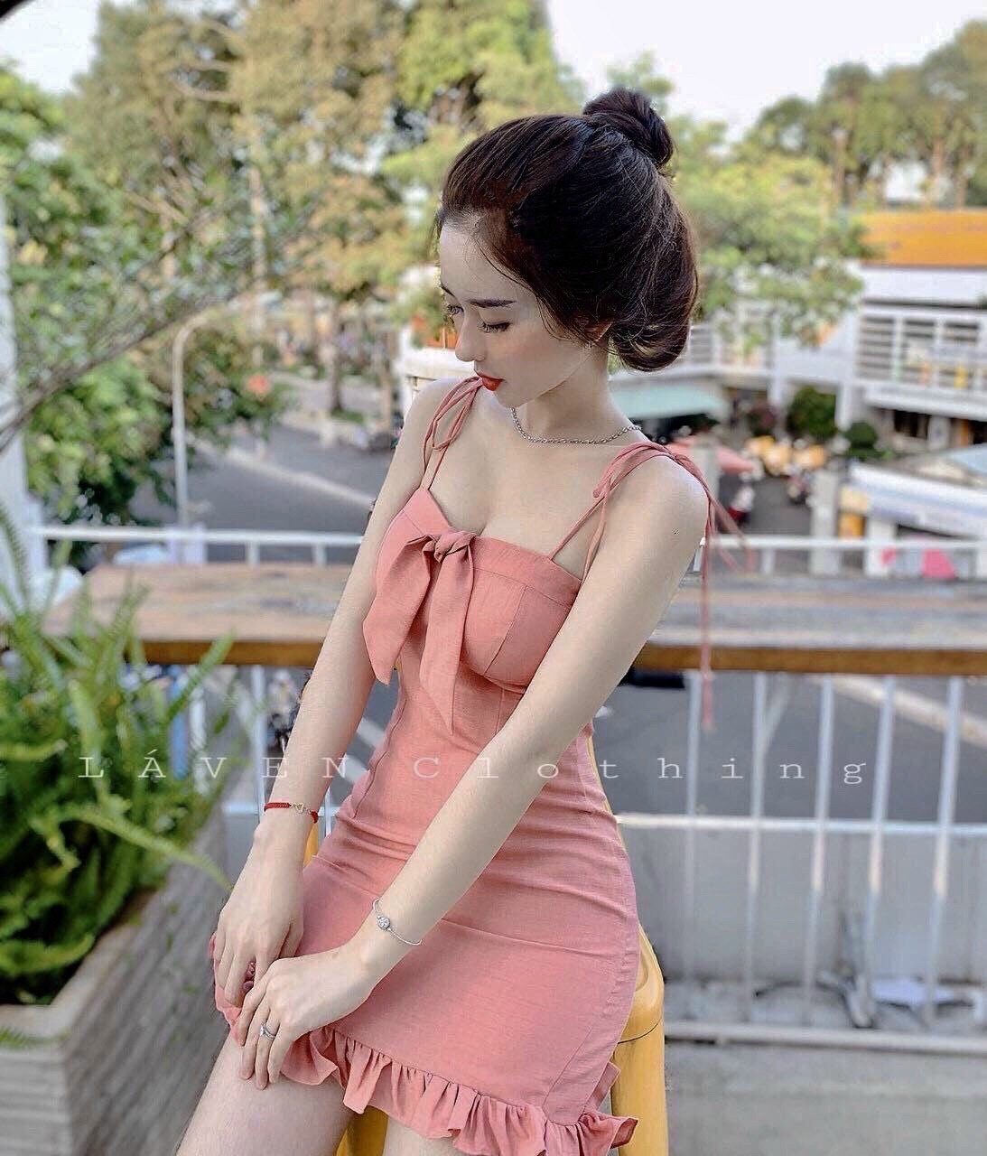 Đầm hai dây mút ngực đuôi cá siêu hot TTSA0818