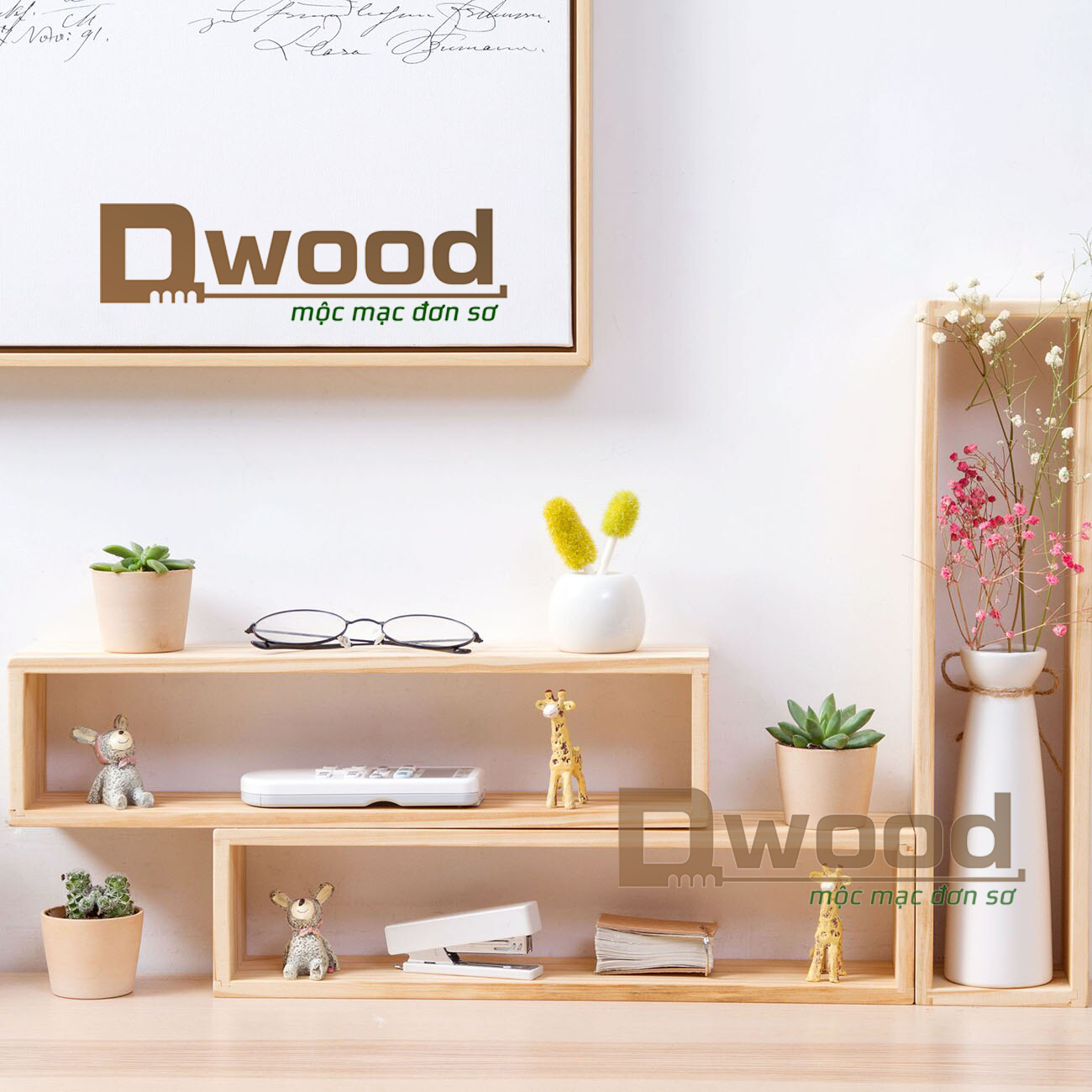 [HCM][Decor] Kệ gỗ để bàn trang trí Dwood - 1 cái