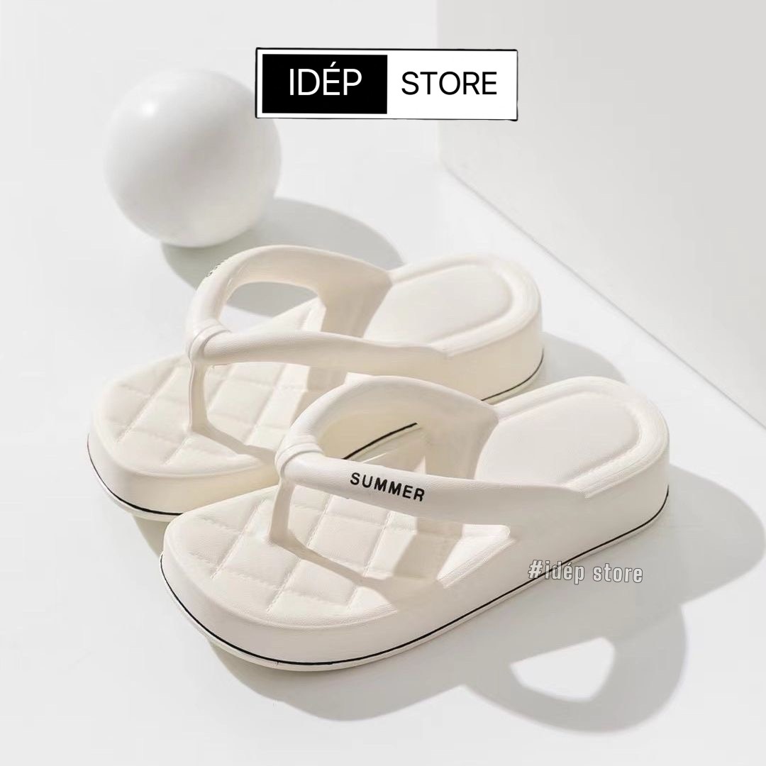 Dép bánh mì kẹp xỏ ngón nữ đế cao 3cm đúc nguyên khối siêu nhẹ thời trang iDÉP DL040