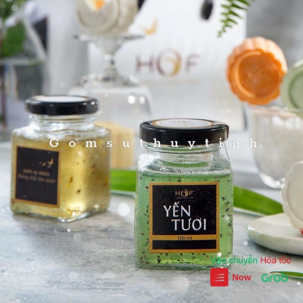 Hũ thủy tinh vuông nắp thiếc 100ml chưng yến, đựng thực phẩm