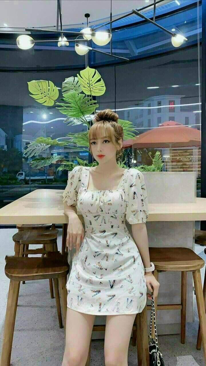 Đầm lụa gắn nơ lưng in 3D xinh xinh fashionzero