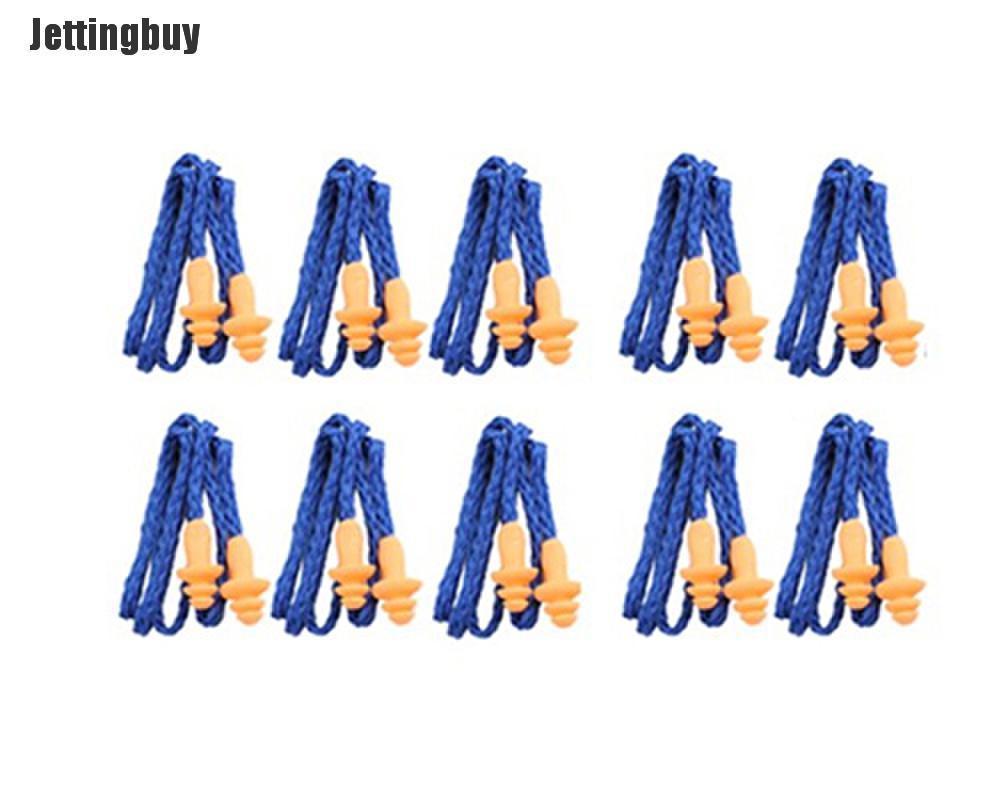 Jettingbuy 1Pc Soft Silicone Corded Ear Plugs Reusable Hearing Protection Earplugs