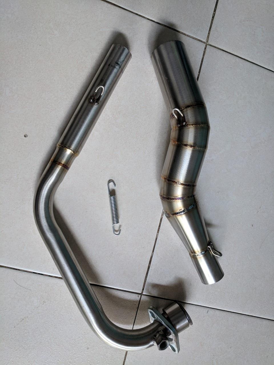 Cổ pô RAIDER xăng cơ 2 khúc inox 304