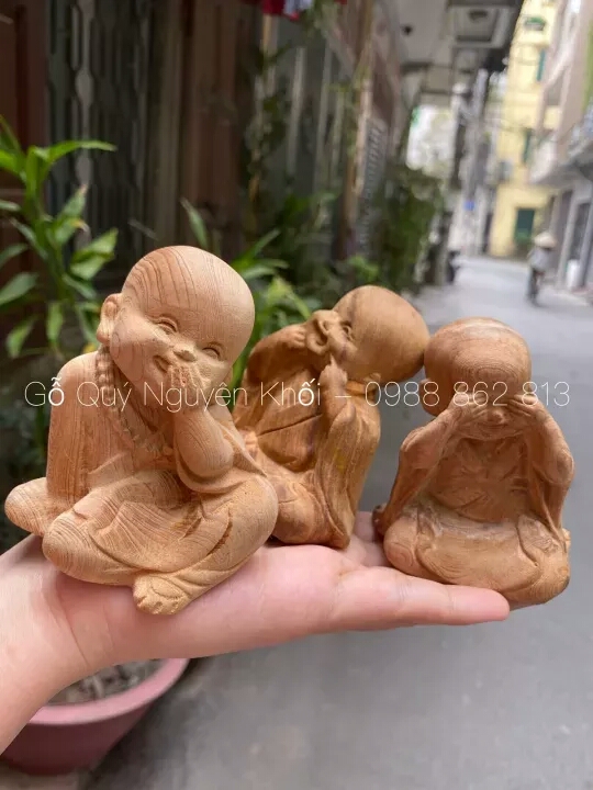 Tượng Tam Không Gỗ Ngọc Am Hàng Đẹp (3 pho)