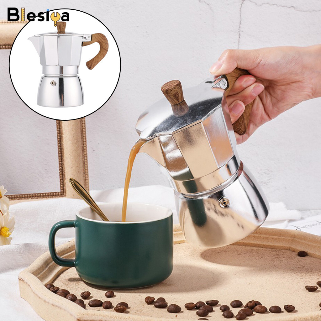 Blesiya Máy Pha Cà Phê Espresso Cổ Điển Bình Moka Espresso, Dễ Vận Hành