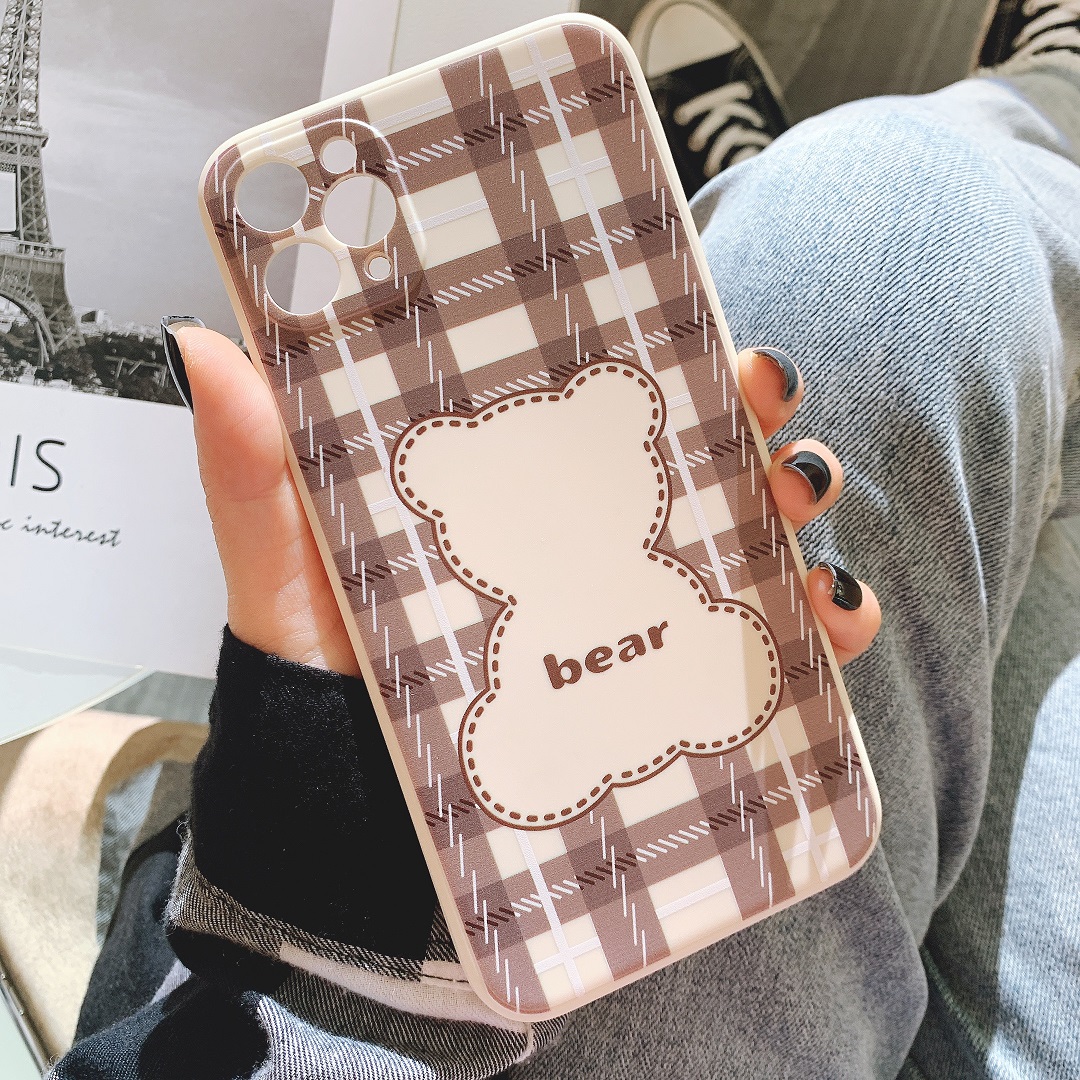 Ốp Lưng Silicon Màu Bảo Vệ CAMERA Cute Bear Caro