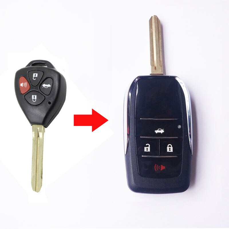 Vỏ Độ Chìa Khóa Gập 4 Nút Cho Xe Toyota