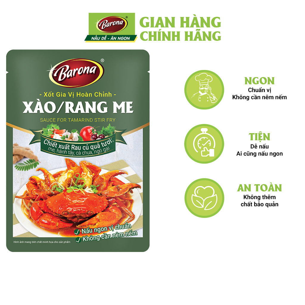 Gia Vị Xào Rang Me Barona 80g ướp ngon chuẩn vị không cần nêm nếm