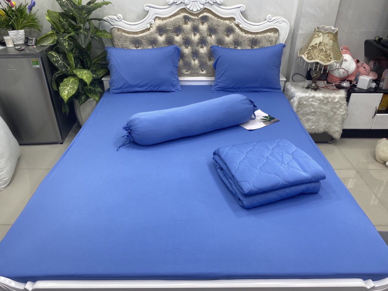 [HCM]Drap Lẻ Thun Lạnh Hàn Quốc Lan Phạm Bedding - Màu Xanh Navy