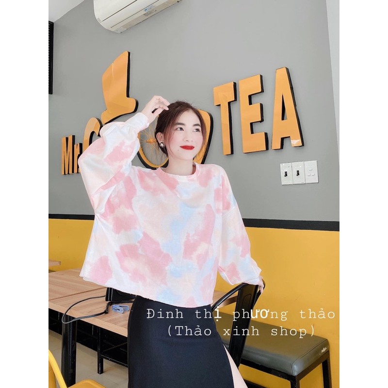 ♻️SET VÁY XẺ TÀ + CROPTOP TAY DÀI LOAN MÀU♻️