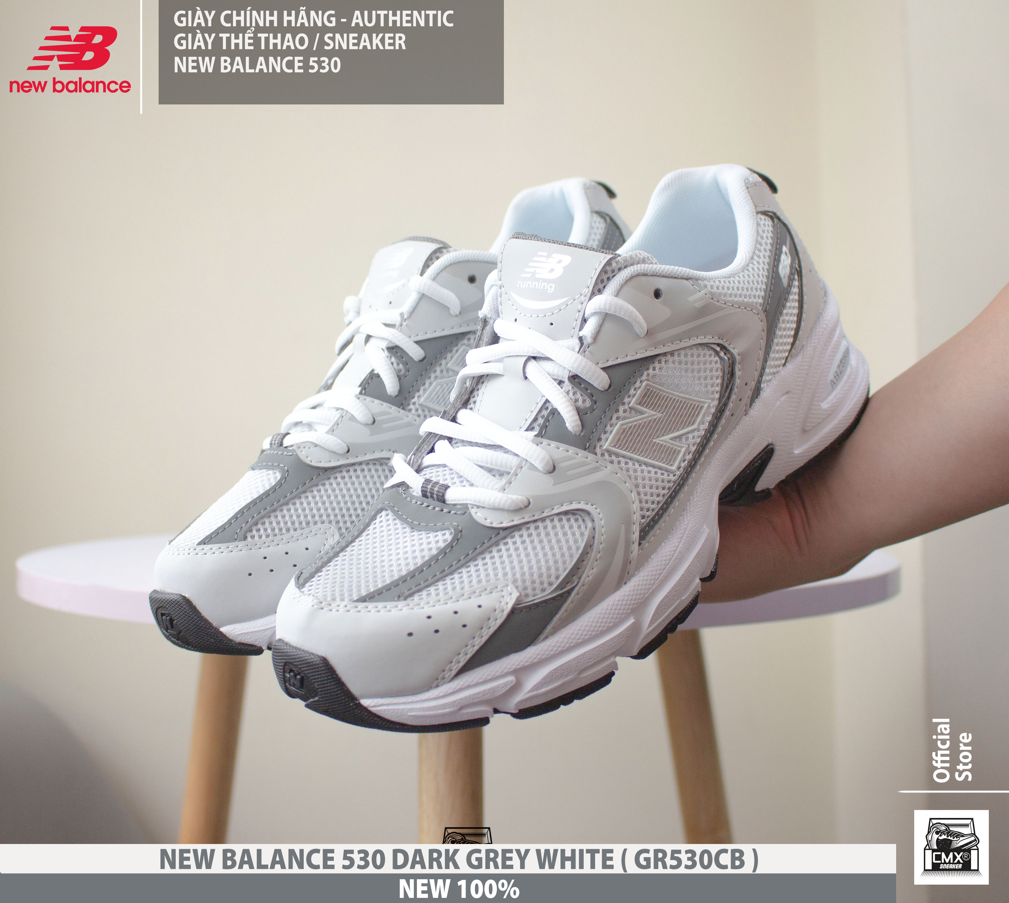 😘 [ HÀNG CHÍNH HÃNG CÓ SẴN ] Giày New Balance 530 DARK GRAY SILVER ( GR530CB ) - AUTHENTIC 100%