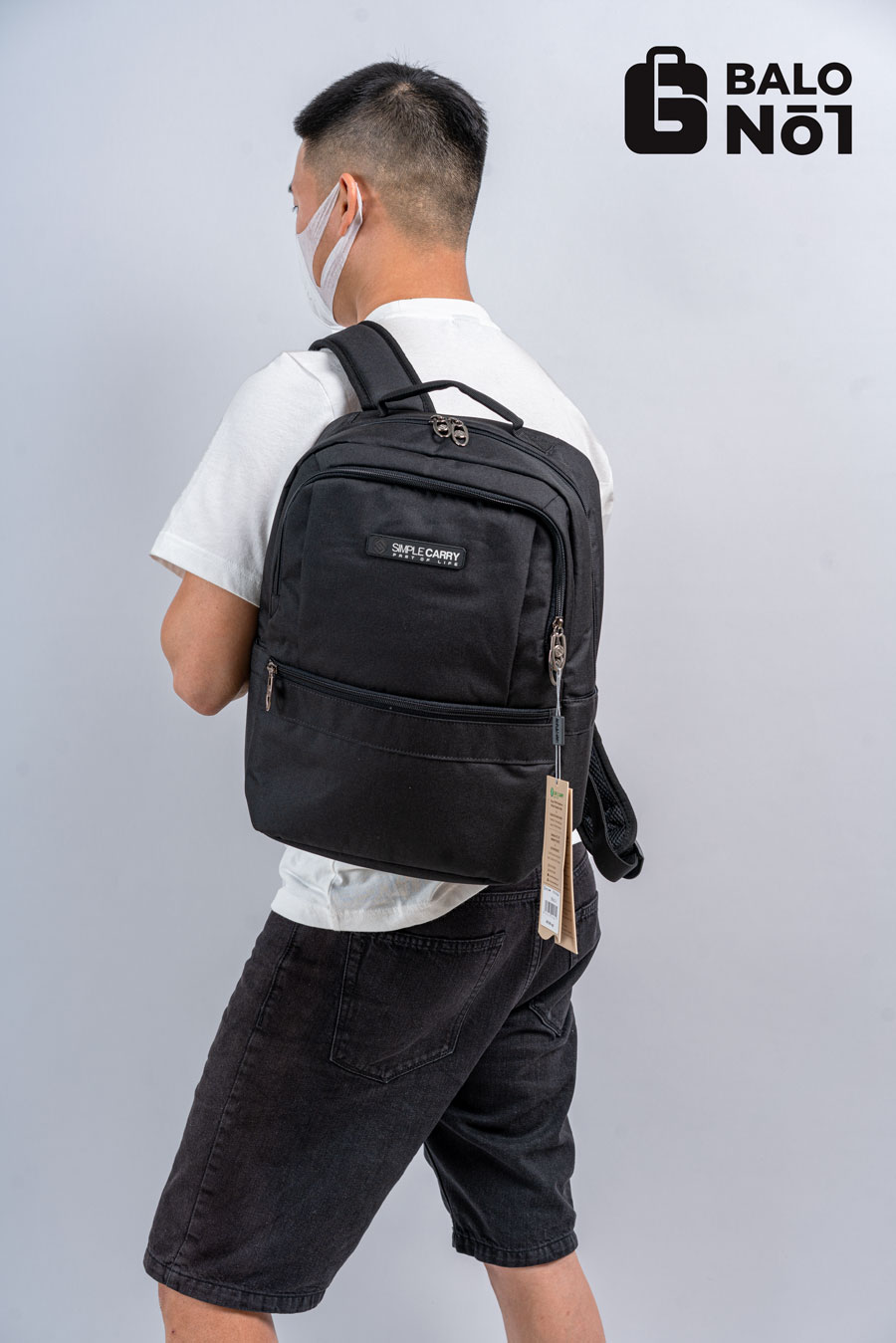 [HCM][Tặng Vớ] Balo Thời Trang Cao Cấp Simple Carry ISSAC 6 Black