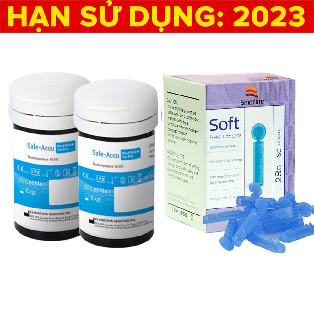 Que thử đường huyết Sinocare Safe Accu 50 que 50 kim chất lượng sản phẩm