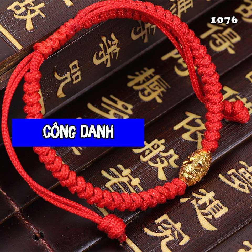 Vòng Chỉ Đỏ May Mắn Mix Hạt Xi Vàng Ah1076