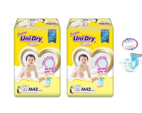 Combo 2 bịt tã dán Unidry mẫu mơi S48_ M42 _ L38 _ XL34 miếng