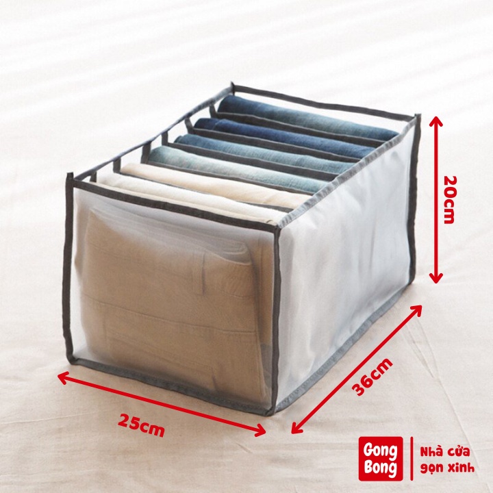Khay Túi Vải Size To Đựng Quần Áo Khay Đựng Quần Jean 7 Ngăn Túi Sắp Xếp Quần Áo Cho Tủ Áo Gọn Gàng Tiện Lợi