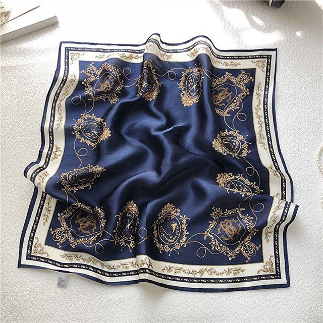 Khăn Lụa Vuông Khăn Turban Công Sở Cao Cấp Trắng Viền Đỏ Thanh Lịch Chất Liệu Chiffon 70x70cm - Mã KL042