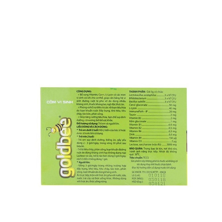 COMBO 5 HỘP CỐM VI SINH GOLDBEE - goldbee3