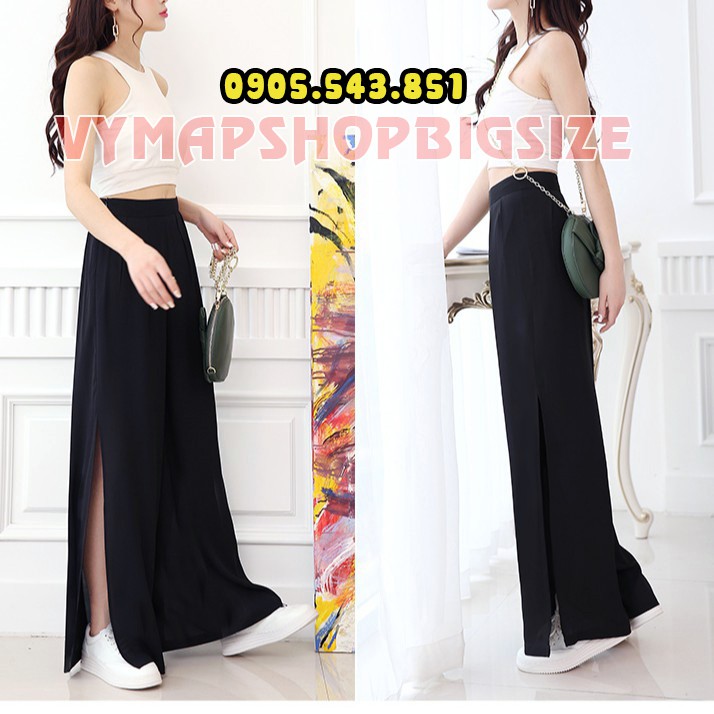[HCM]Quần Culottes Xẻ Tà Đủ Size 40-100Kg