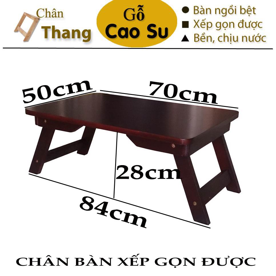 [HCM]Bàn trà chân thang 70x50x28cm bằng gỗ (Nâu)