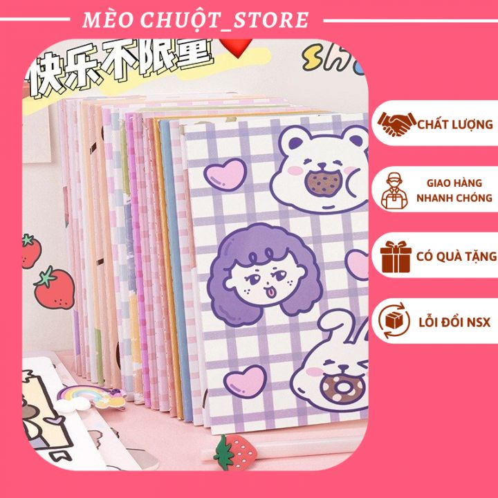 Sổ bìa khâu a5 mỏng hình dễ thương