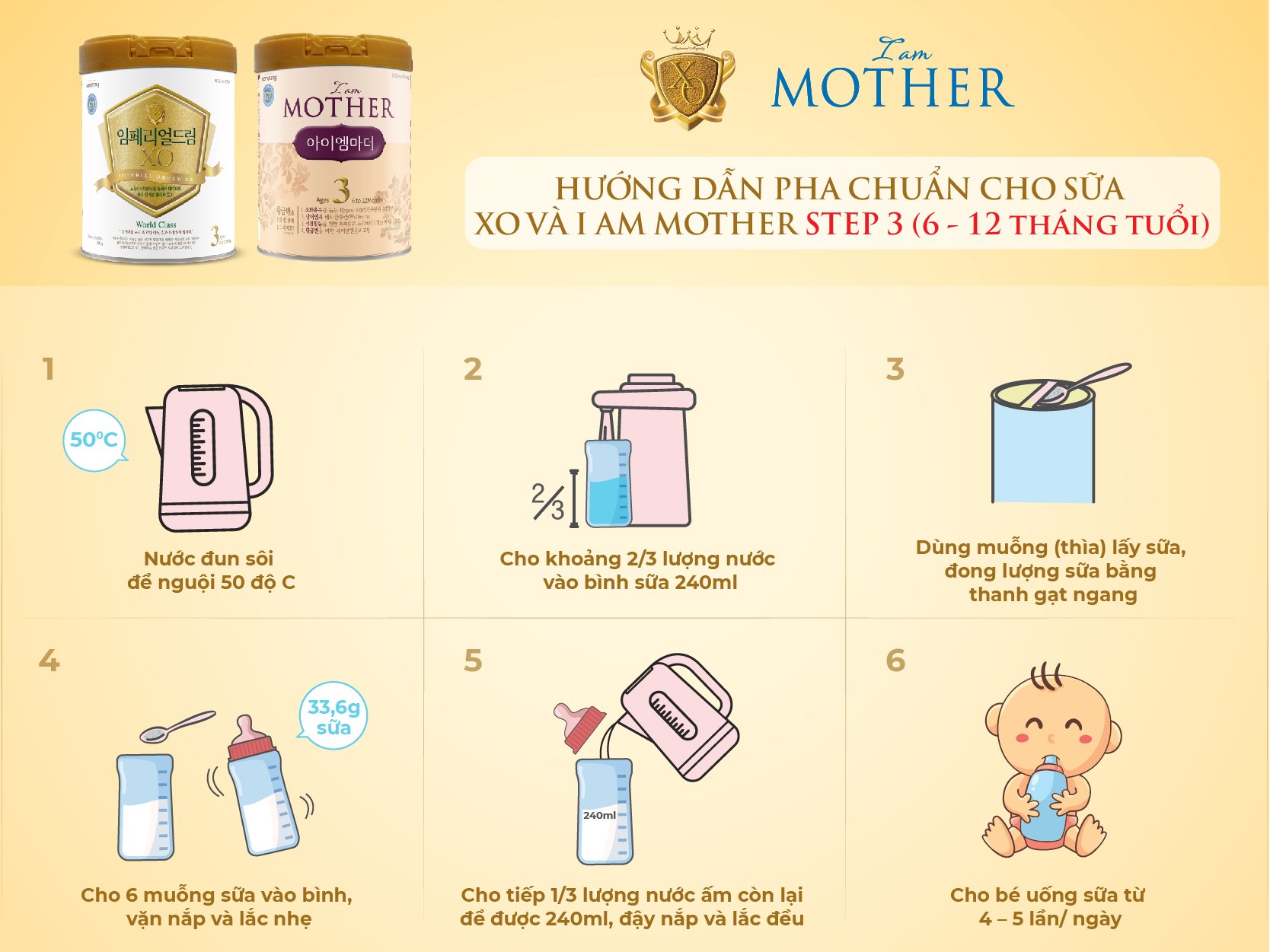 [DATE 07/2024] Sữa Bột I Am Mother 3 800G Nhập Khẩu Cho Trẻ Từ 6-12 Tháng