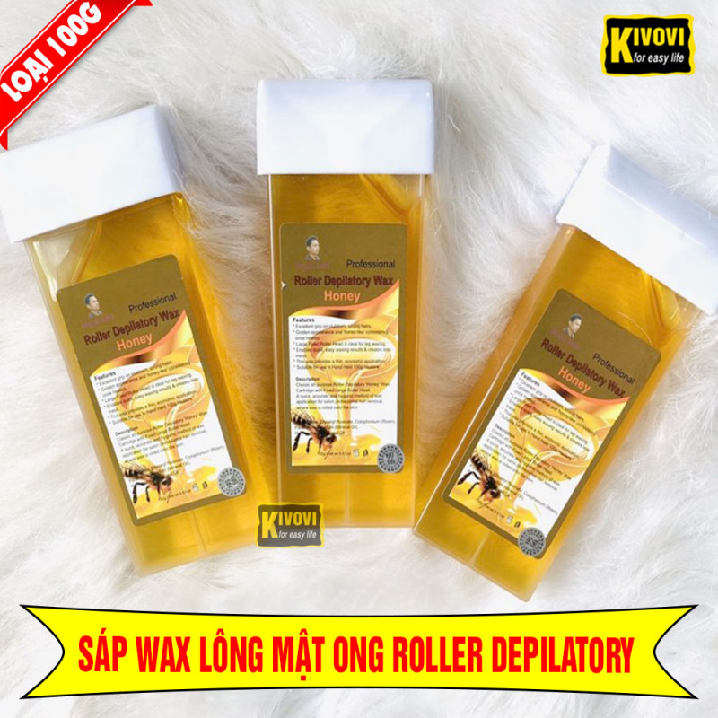 Sáp Wax Lông Nóng Mật Ong ROLLER DEPILATORY 100g CON LĂN - Gel Tẩy Lông Chân Tay Wax Lông Nách - Kivovi