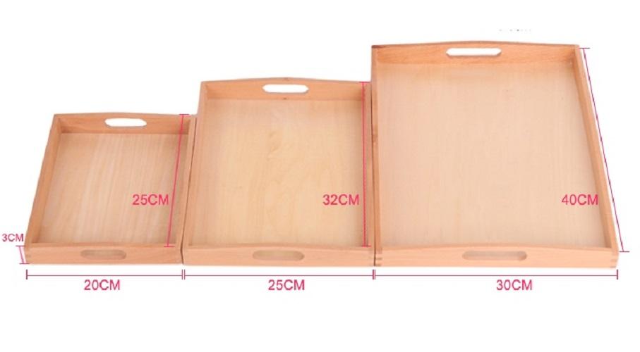 Khay gỗ Montessori 30x40cm nhập khẩu