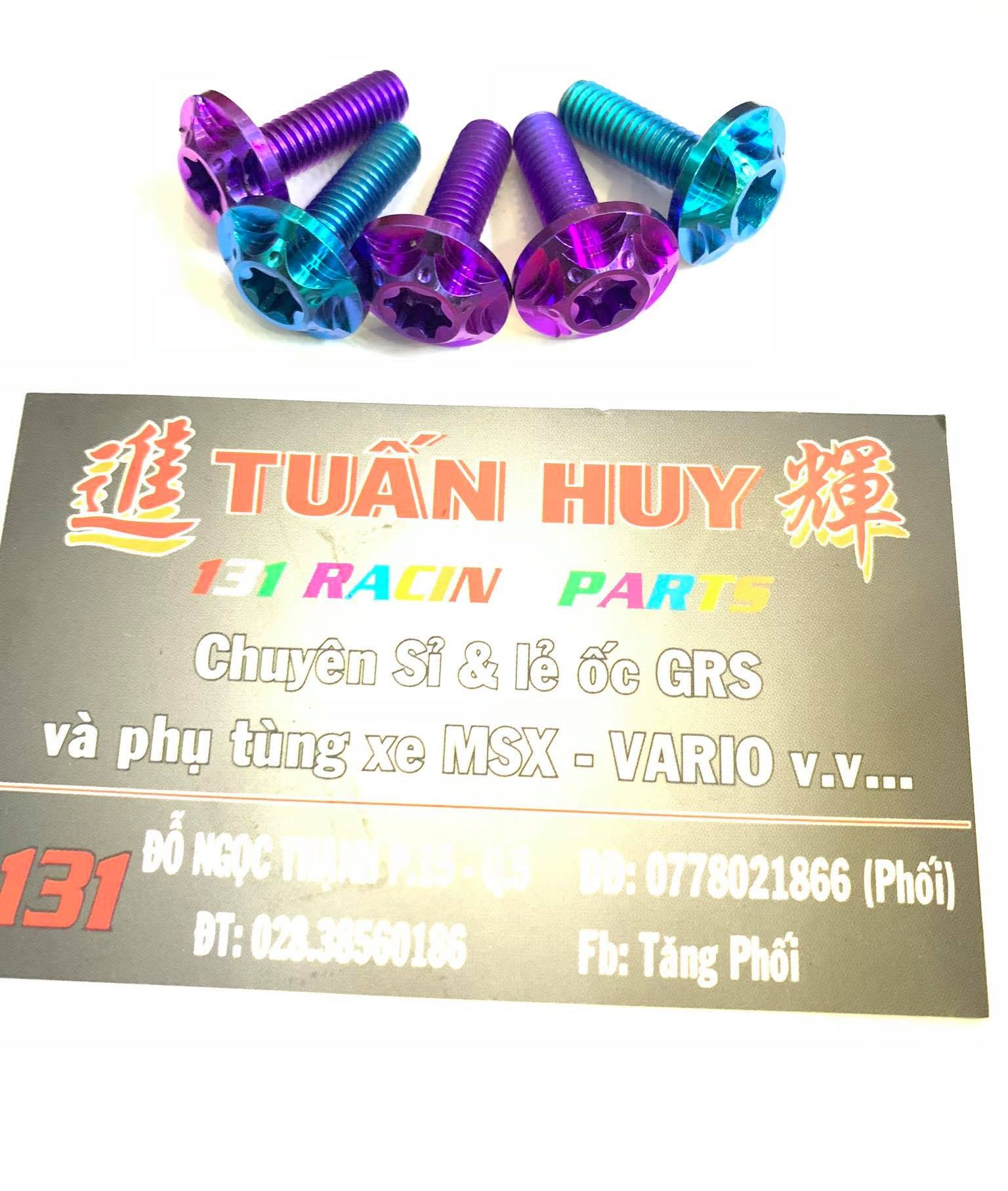 1 con ốc 6li20 dù sao 2 tầng mẫu mới titan gr5