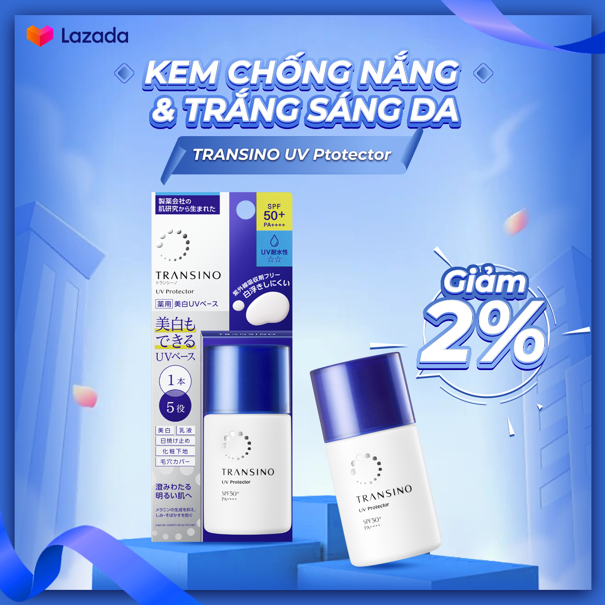 Kem chống nắng trắng sáng da Transino 30ML