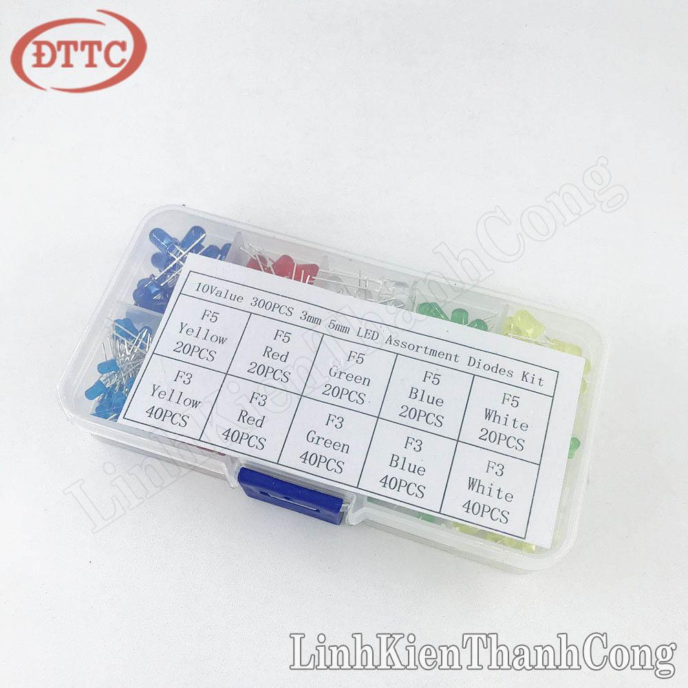 Combo 10 Loại LED 3mm/5mm 5 Màu (300 Cái)