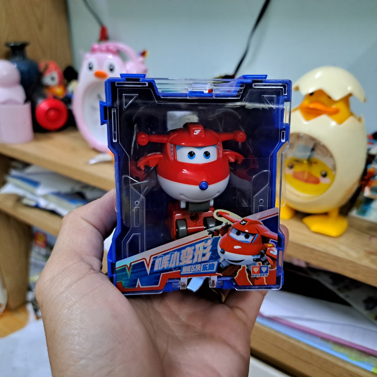 Đồ chơi trẻ em Super Wings đội bay siêu đẳng - Robot biến hình máy bay mini Jett Tia Chớp
