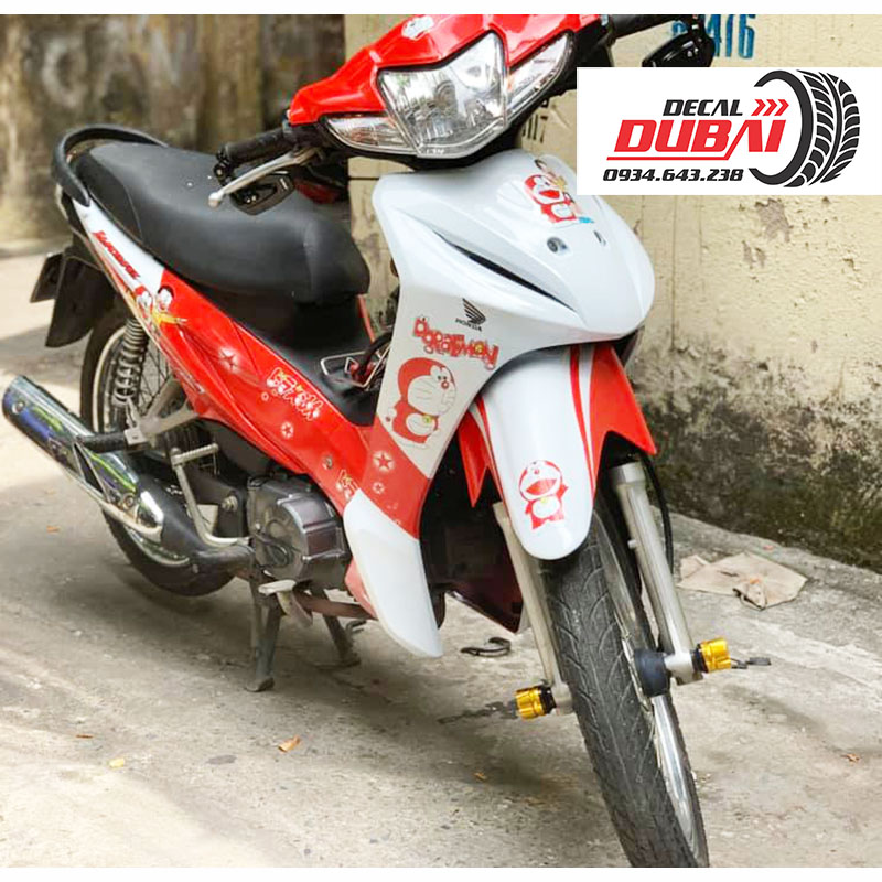 Tem Trùm Wave S110 Doremon Đỏ Trắng