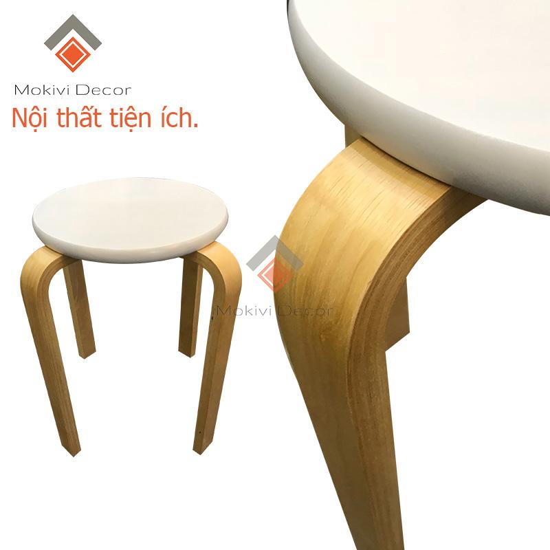 Ghế gỗ mặt tròn - ghế phòng ăn - ghế cafe