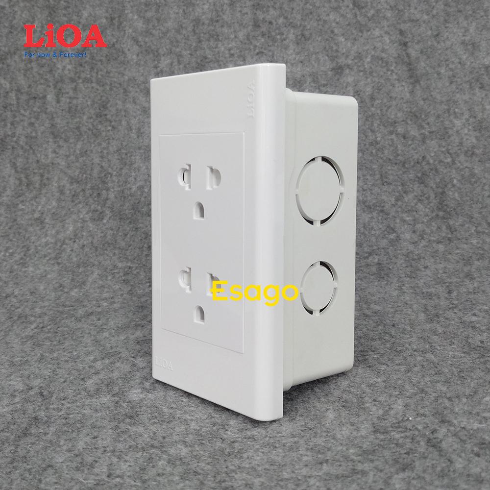 [HCM]Combo ổ cắm điện đôi 3 chấu 16A LiOA (3520W) - Lắp âm tường
