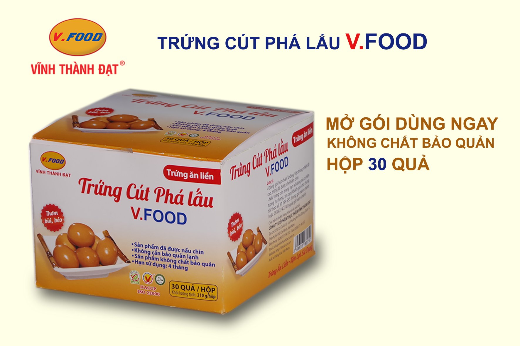 Cút ăn liền hộp 30 quả