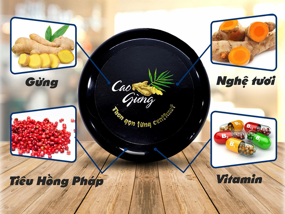 Cao Gừng Nghệ Đỏ Tan Mỡ có thanh lăn massage