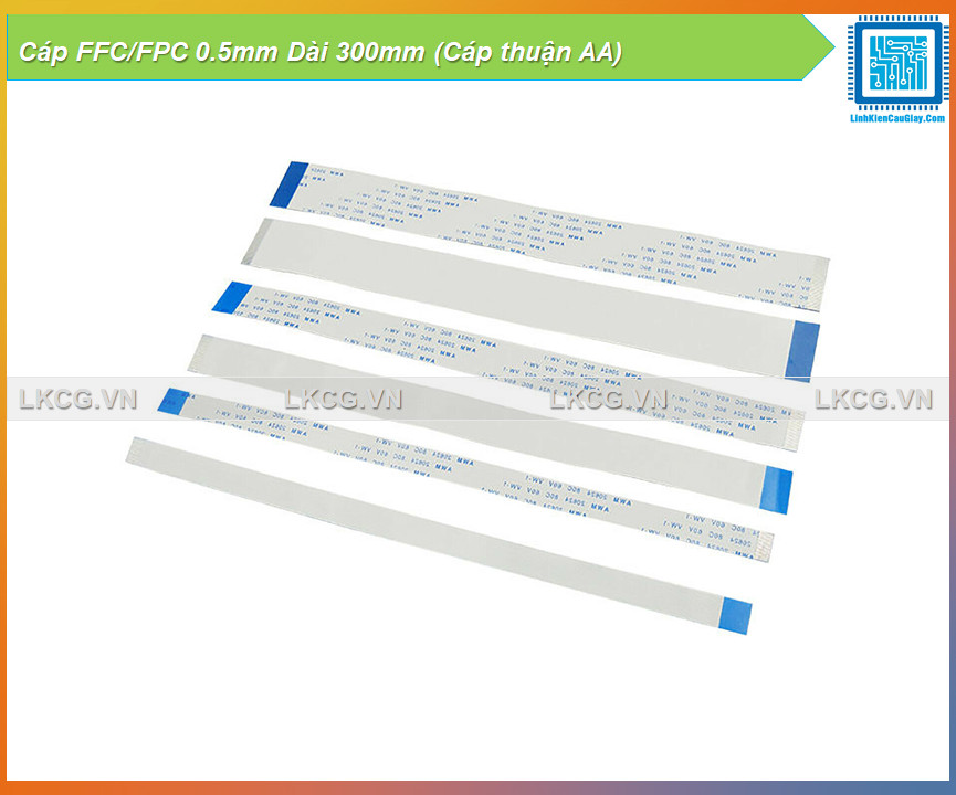 Cáp FFC/FPC 0.5mm Dài 300mm (Cáp thuận AA)