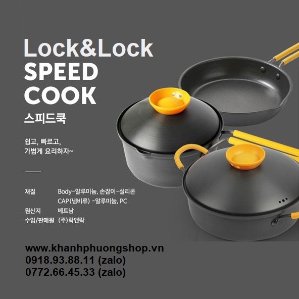 Bộ nồi chảo quánh nấu nhanh Lock&Lock - bộ nồi quánh chảo nấu nhanh lock&lock